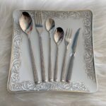 سرویس قاشق چنگال یونیک اصل آلمان 24 نفره 120 پارچه مدل کبریتی نقره ای