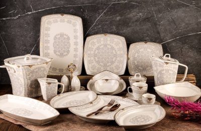 سرویس چینی پردیس ایزابل نیو بن چاینا 96 پارچه 12 نفره طرح مایکل